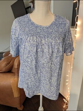 Vineyard Vines Women's Floral Smocked Jeans - Lavender Green